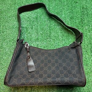 Gucci Vintage Monogram Brown Top Handle Canvas Bag small